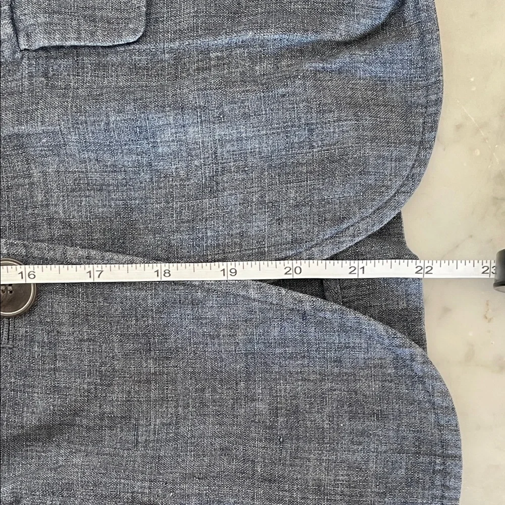 TALBOTS Women's Blue Chambray Linen Unlined Blazer 10 - Picture 16 of 16